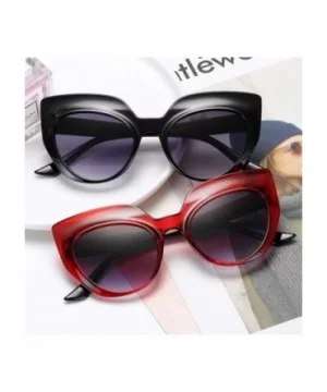 Women Cat Eye Sunglasses Luxury Brand Designer Vintage Sun Glasses Female Glasses Blue UV400 - CG190399OYR $6.26 Cat Eye