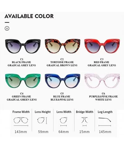 Women Cat Eye Sunglasses Luxury Brand Designer Vintage Sun Glasses Female Glasses Blue UV400 - CG190399OYR $6.26 Cat Eye