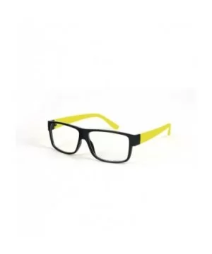 Wayfarer Clear Lens Rubber Coated Soft Feel Temple Sunglasses P2065CL - Neon Yellow - C711BOS09KF $5.93 Wayfarer