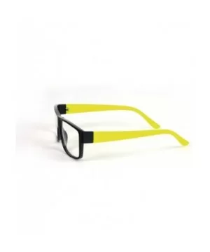 Wayfarer Clear Lens Rubber Coated Soft Feel Temple Sunglasses P2065CL - Neon Yellow - C711BOS09KF $5.93 Wayfarer