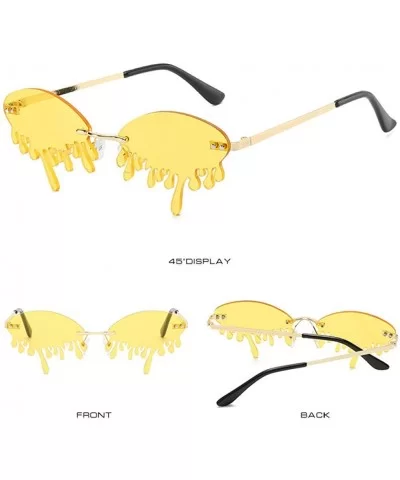 Sunglasses Trending Irregular Eyewear Rimless - Yellow - CB198Q4N3RC $5.40 Oversized