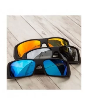 Polarized Sunglasses Sport Wrap Mirror Lens - Black Frame Blue Mirror Lens - CU182WAML5E $5.85 Round