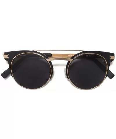 Isotta Womens/Ladies Aviator Full-rim 100% UVA & UVB Lenses Sunglasses/Eyewear - Black / Gold - CB18TQUEDMZ $59.64 Aviator