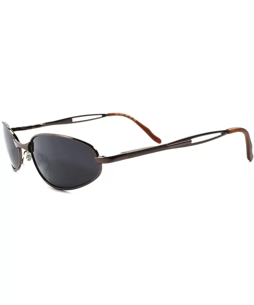 High-End Slick Design Sporty Stylish Upscale Mens Gunmetal Rectangle Sunglasses - Brown - C218938R3EC $10.24 Rectangular