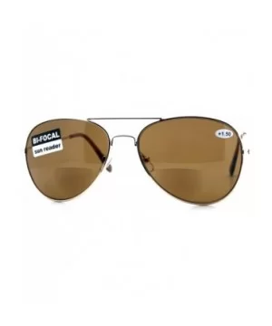 Bifocal Magnification Lens Sunglasses Unisex Classic Aviator Tinted Reader - Gold - CC1889Z29CO $8.74 Aviator