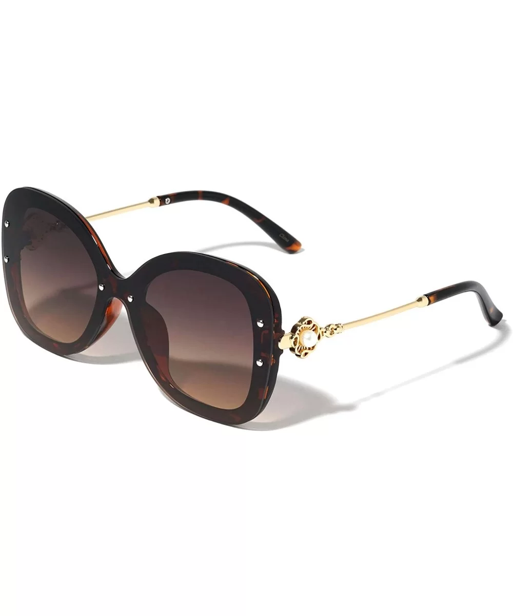 Arlington Round Flat Butterfly Pearl Sunglasses - Brown Demi - C01974497ET $12.94 Butterfly