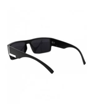 Mens Rectangular Mobster All Black Gangster Plastic Sunglasses - Matte Black - C618WG0OWGH $7.71 Rectangular