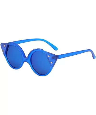 Sunglasses Retro Goggles Square Eyeglasses Glasses Eyewear - Blue - C318QQHH4E6 $8.53 Goggle