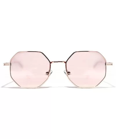 Metal Polygon Fashion Frame Sunglasses Women Men Vintage Luxury Mirror Sun Glasses UV400 De Sol - Tea - CQ199C970XI $24.65 Go...