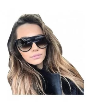 Sunglasses Fashion Unisex Vintage Shaded Lens Thin Glasses Fashion Aviator Sunglasses - D - CN18EMS45GM $7.99 Sport