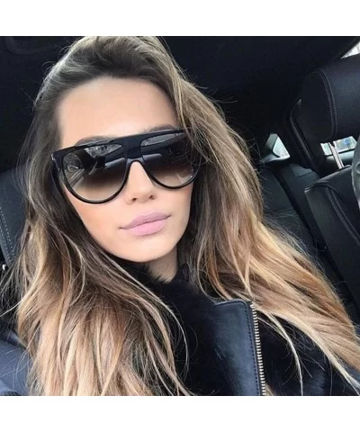 Sunglasses Fashion Unisex Vintage Shaded Lens Thin Glasses Fashion Aviator Sunglasses - D - CN18EMS45GM $7.99 Sport