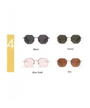 Metal Polygon Fashion Frame Sunglasses Women Men Vintage Luxury Mirror Sun Glasses UV400 De Sol - Tea - CQ199C970XI $24.65 Go...