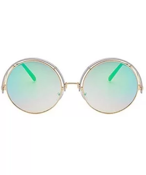 Color Lens Sunglasses Stylish Sunnies Eyewear Metal Sunglasses - Q - Mirrored Purple&green(silver&gold Frame) - C21972XL86E $...