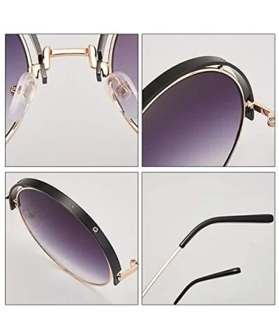 Color Lens Sunglasses Stylish Sunnies Eyewear Metal Sunglasses - Q - Mirrored Purple&green(silver&gold Frame) - C21972XL86E $...