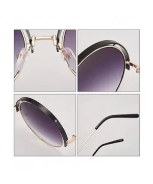 Color Lens Sunglasses Stylish Sunnies Eyewear Metal Sunglasses - Q - Mirrored Purple&green(silver&gold Frame) - C21972XL86E $...