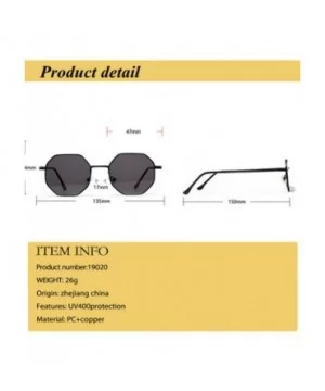 Metal Polygon Fashion Frame Sunglasses Women Men Vintage Luxury Mirror Sun Glasses UV400 De Sol - Tea - CQ199C970XI $24.65 Go...