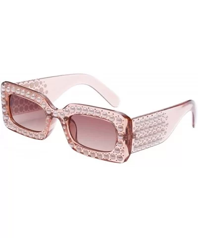 Sunglasses for Women Oversized Sunglasses Pearls Sunglasses Retro Glasses Eyewear Sunglasses for Holiday - D - C318QWIRIYK $5...