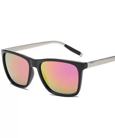 New Men Women Fashion Casual Square Shape Sunglasses UV Protected Chic Eyewear Unisex Sunglasses - Black Pink - C51952AZRI0 $...