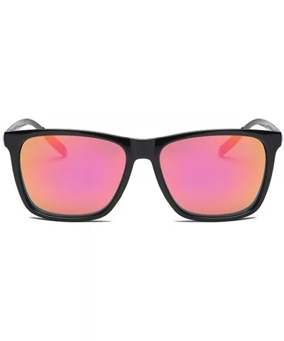 New Men Women Fashion Casual Square Shape Sunglasses UV Protected Chic Eyewear Unisex Sunglasses - Black Pink - C51952AZRI0 $...