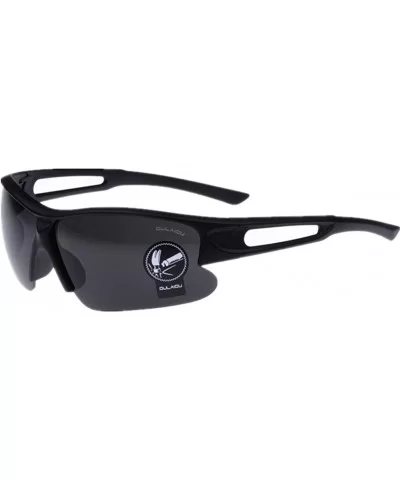 Crazy High Explosion-Proof Profile Sport Cycling Triathlon Sunglasses - Black Frame Full Gray Lenses - 7F453633311 $4.67 Goggle