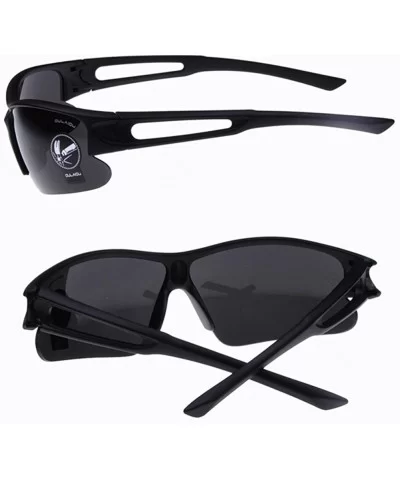 Crazy High Explosion-Proof Profile Sport Cycling Triathlon Sunglasses - Black Frame Full Gray Lenses - 7F453633311 $4.67 Goggle