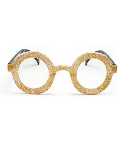 Newbee Fashion Round Costume Glitter Party Halloween Glasses - Gold - CV1190QROG5 $8.37 Round