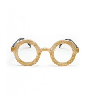 Newbee Fashion Round Costume Glitter Party Halloween Glasses - Gold - CV1190QROG5 $8.37 Round