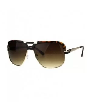 Mens Fashion Sunglasses Designer Style Flat Top Square Frame UV 400 - Tortoise (Brown) - CE187Q5UW74 $7.58 Square