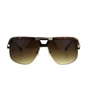 Mens Fashion Sunglasses Designer Style Flat Top Square Frame UV 400 - Tortoise (Brown) - CE187Q5UW74 $7.58 Square