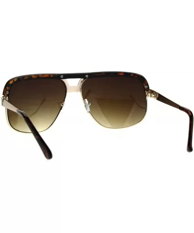 Mens Fashion Sunglasses Designer Style Flat Top Square Frame UV 400 - Tortoise (Brown) - CE187Q5UW74 $7.58 Square