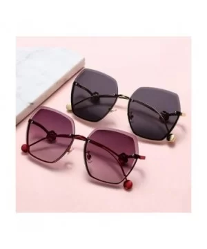 Women Flowers Rimless Sunglasses Oversized Sunglasses Shades Tinted Eyewear Travel Protection UV400 - CH1902RW8DH $8.43 Rimless