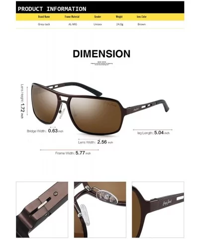 Polarized Sports Sunglasses Rectangular Al-Mg Alloy Rimmed Frame for Men Women - Brown Frame Brown Lens - C0187IHQ7W8 $20.65 ...