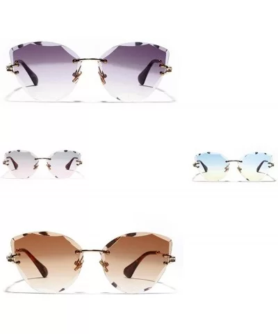 Retro Personalized Metal Frame Sun Glasses Colored Lens Cat Eye BorderlColorful Crystal Texture Sunglasses - C1197A2YWNS $21....