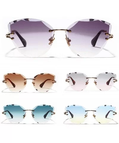 Retro Personalized Metal Frame Sun Glasses Colored Lens Cat Eye BorderlColorful Crystal Texture Sunglasses - C1197A2YWNS $21....