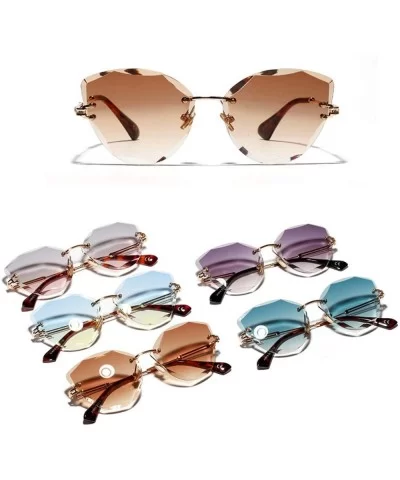 Retro Personalized Metal Frame Sun Glasses Colored Lens Cat Eye BorderlColorful Crystal Texture Sunglasses - C1197A2YWNS $21....