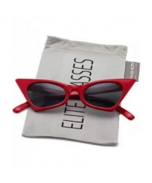 Small Cat Eye Sunglasses For Women High Pointed Tinted Color Lens New - Red / Black - C518075XRRX $6.64 Cat Eye