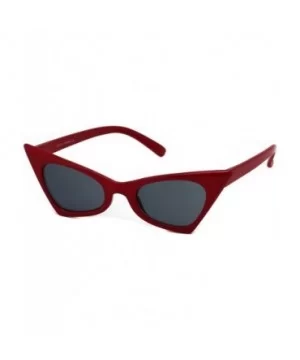 Small Cat Eye Sunglasses For Women High Pointed Tinted Color Lens New - Red / Black - C518075XRRX $6.64 Cat Eye