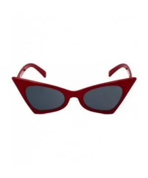 Small Cat Eye Sunglasses For Women High Pointed Tinted Color Lens New - Red / Black - C518075XRRX $6.64 Cat Eye