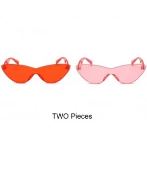 One Piece Lens Sunglasses Women Candy Color Cat Eye Sun Glasses for Ladies Gift - Red and Pink - CZ18KMSGEI2 $7.79 Cat Eye