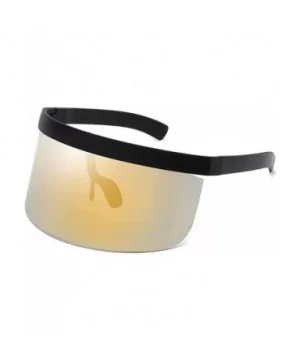 Futuristic Oversize Shield Visor Sunglasses Flat Top Mirrored Mono Lens 172mm sand glasses frame Sunglasses - CY199XGWR47 $11...