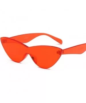 One Piece Lens Sunglasses Women Candy Color Cat Eye Sun Glasses for Ladies Gift - Red and Pink - CZ18KMSGEI2 $7.79 Cat Eye