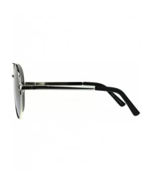 Oversize Flat Color Mirror Lens Metal Rim Officer Pilots Sunglasses - Silver Mirror - CX189LNG4HH $8.16 Oversized