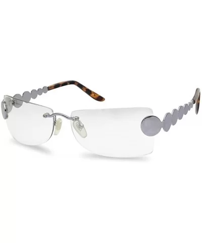 Rimless Rectangular Squared Sunglasses Vintage - CV18D30QWTX $10.27 Rectangular