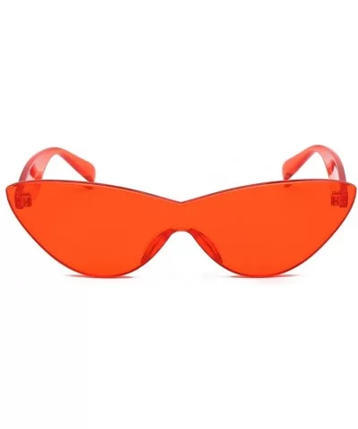 One Piece Lens Sunglasses Women Candy Color Cat Eye Sun Glasses for Ladies Gift - Red and Pink - CZ18KMSGEI2 $7.79 Cat Eye