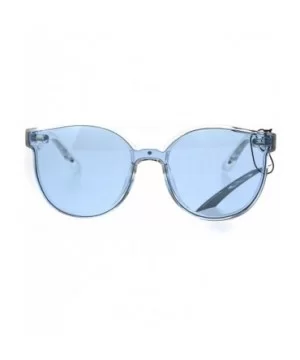 Hipster Round Horned Geek Nerdy Plastic Sunglasses - Blue - CW1869QMH36 $5.88 Round