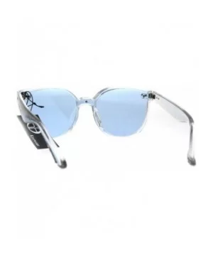 Hipster Round Horned Geek Nerdy Plastic Sunglasses - Blue - CW1869QMH36 $5.88 Round