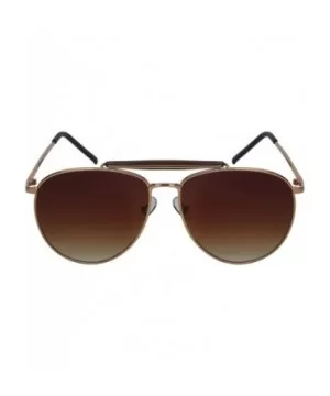 Classic Metal Aviator Sunglasses for Men Women 5147-FLAP - Gold Frame/Brown Gradient Lens - C818I25Z444 $7.99 Aviator