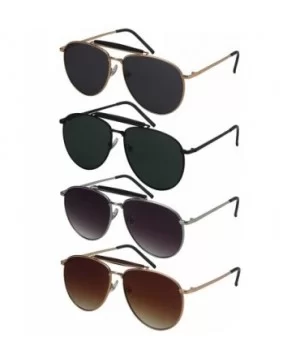 Classic Metal Aviator Sunglasses for Men Women 5147-FLAP - Gold Frame/Brown Gradient Lens - C818I25Z444 $7.99 Aviator