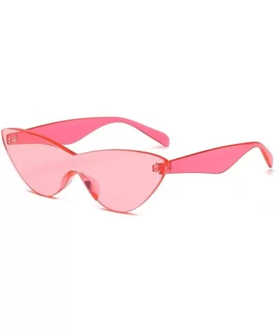 One Piece Lens Sunglasses Women Candy Color Cat Eye Sun Glasses for Ladies Gift - Red and Pink - CZ18KMSGEI2 $7.79 Cat Eye