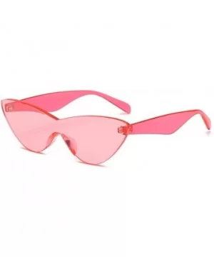 One Piece Lens Sunglasses Women Candy Color Cat Eye Sun Glasses for Ladies Gift - Red and Pink - CZ18KMSGEI2 $7.79 Cat Eye